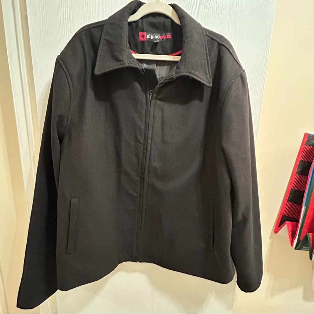 Alpine Swiss Black Bomber Jacket